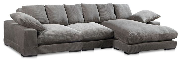 Plunge Charcoal 3 Piece Modular Large Sectional with Pillows