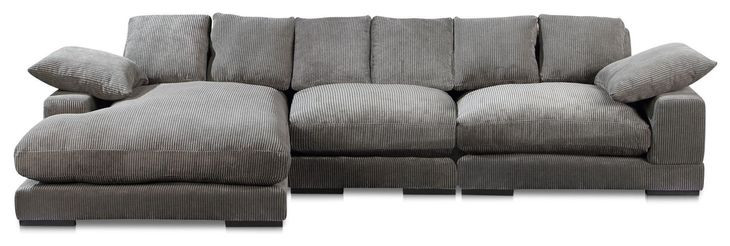 Plunge Charcoal 3 Piece Modular Large Sectional with Pillows