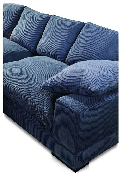 Plunge Navy 3 Piece Modular Large Sectional with Pillows