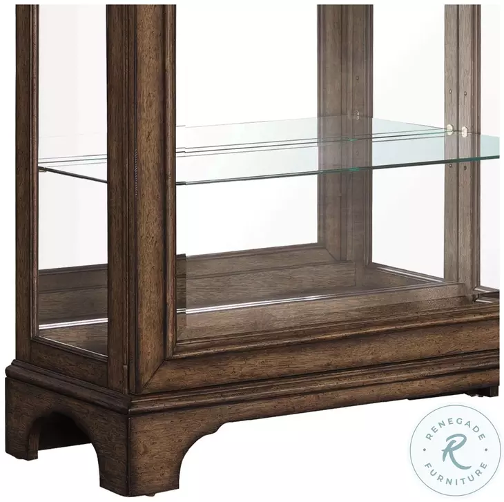 P021768 Brown Sliding Door Curio Cabinet