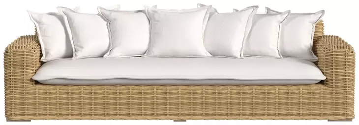 Playa Soothe Pearl 113" Outdoor Sofa with Flange Welt