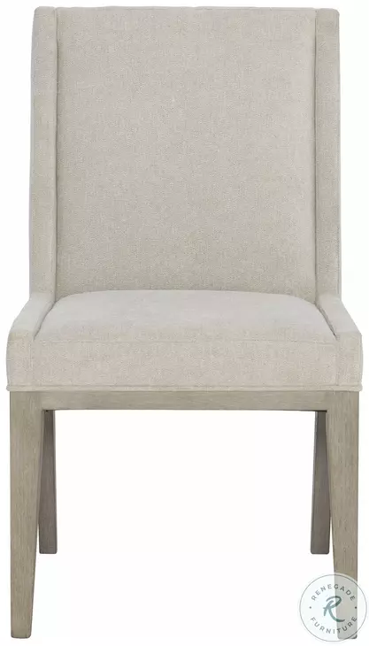 Linea Beige And Cerused Greige Upholstered Side Chair Set of 2