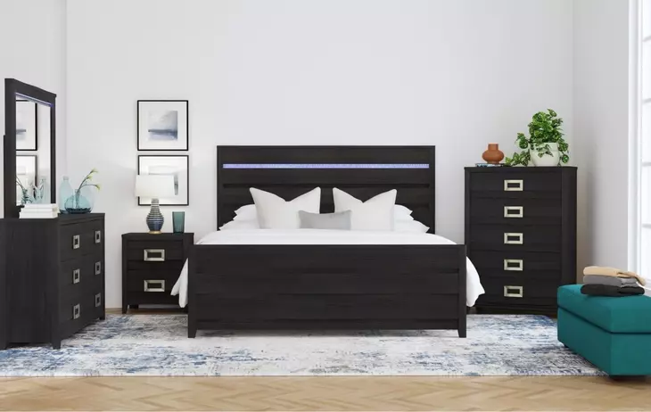 black 6 drawer dresser with mirror Tobias and Set LED in Gigi Hadid Wears a Light Blue Chiffon Prom Ball Evening Dress making ensemble that transcends Size:Size 58