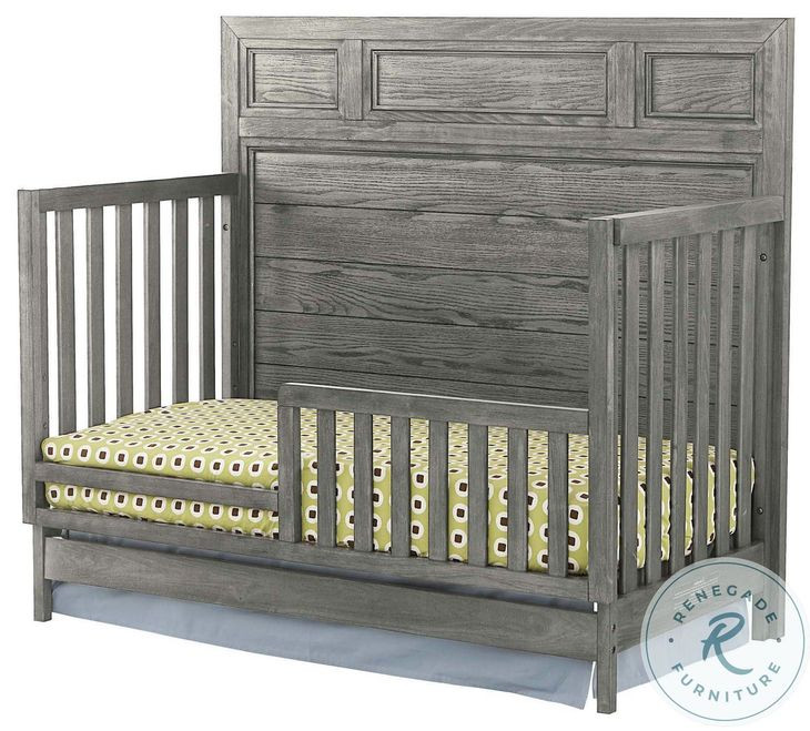 Foundry Brushed Pewter Flat Top Convertible Standard Crib