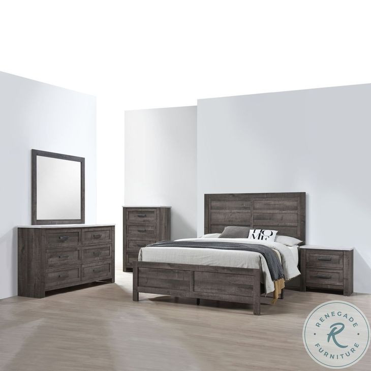 1457 Antique Grey And White Drawer Chest