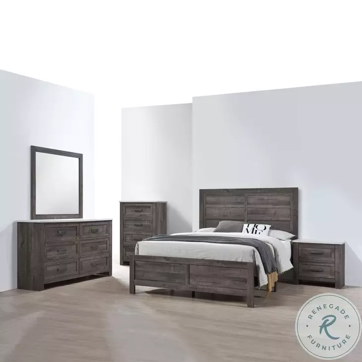 1457 Rustic Grey King Bed