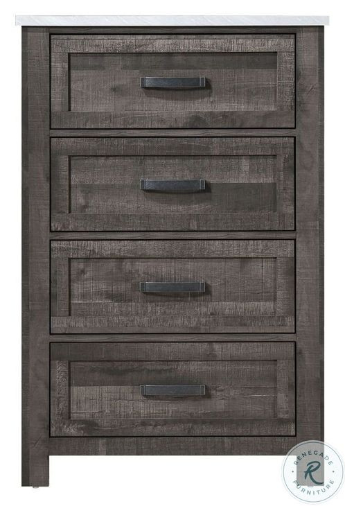 1457 Antique Grey And White Drawer Chest