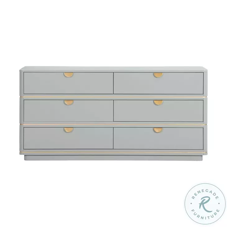 Julieta Grey 6 Drawer Dresser From TOV | Coleman Furniture