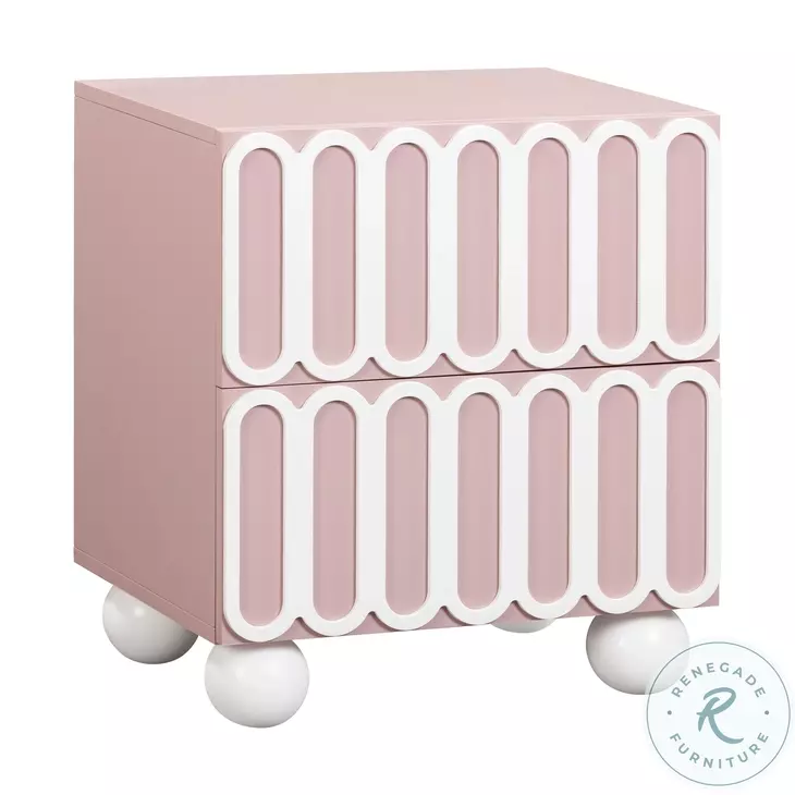 Tori Motif Mauve Nightstand