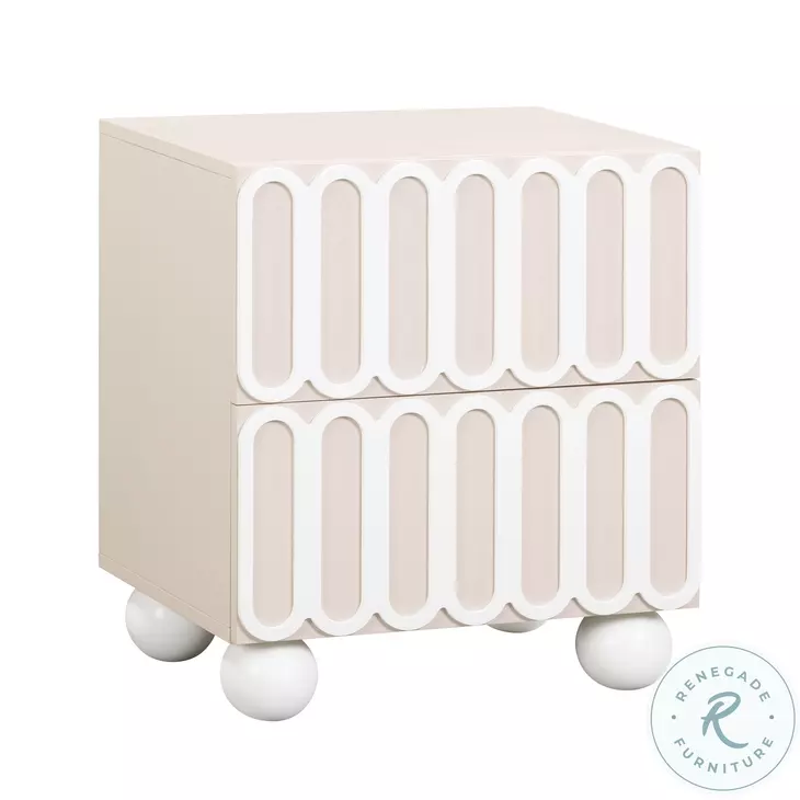 Tori Motif Taupe Nightstand