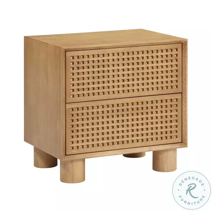 Miles Natural 2 Drawer Nightstand