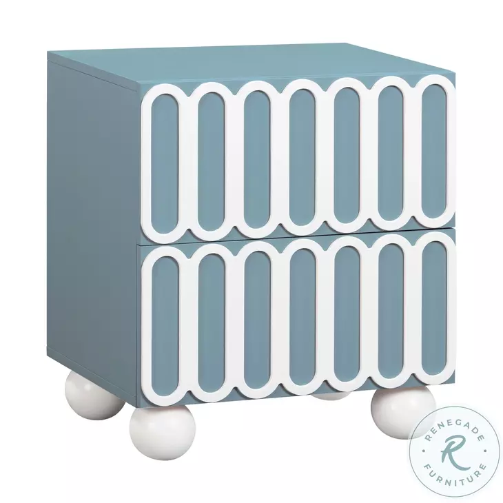 Tori Motif Blue Nightstand