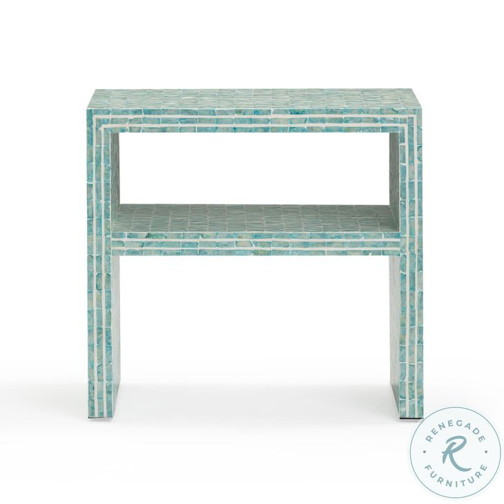 Derry Blue Capiz Shell 1 Shelve Nightstand