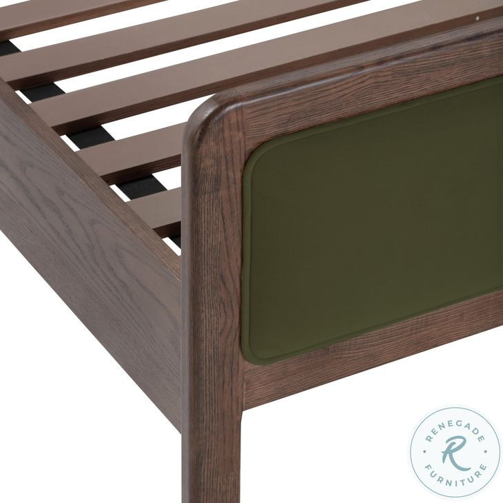 Hella Forest Green Velvet King Upholstered Bed