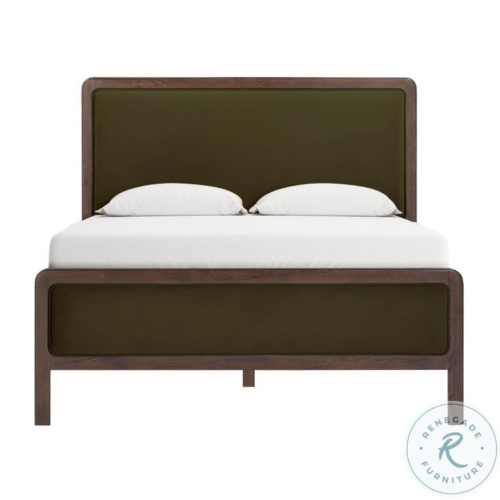 Hella Forest Green Velvet Upholstered Panel Bedroom Set