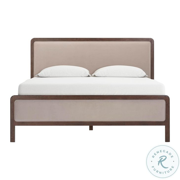Hella Taupe Velvet King Upholstered Bed