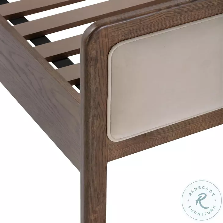 Hella Taupe Velvet King Upholstered Bed