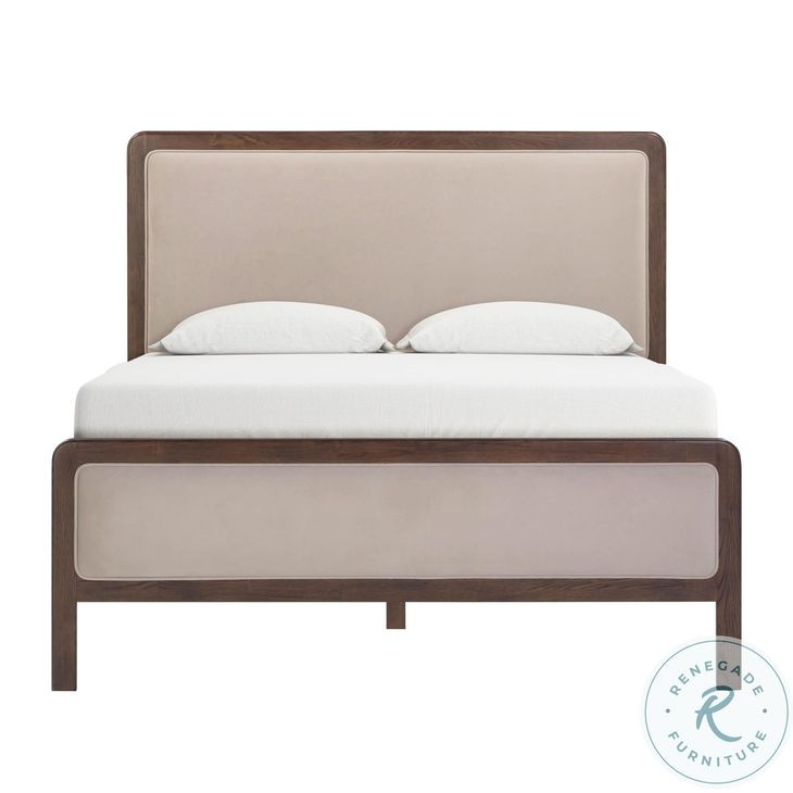 Hella Taupe Velvet Queen Upholstered Bed