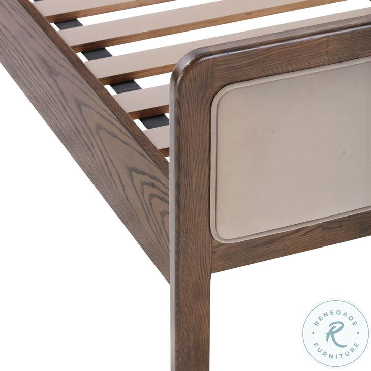 Hella Taupe Velvet Queen Upholstered Bed