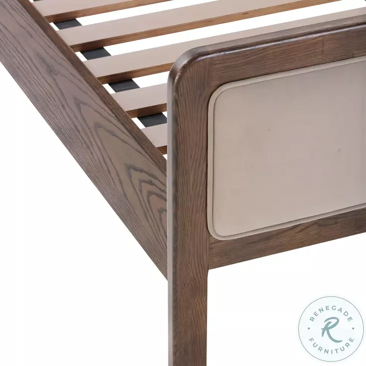 Hella Taupe Velvet Queen Upholstered Bed