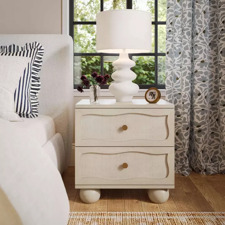 Grappa Whitewashed 2 Drawer Nightstand