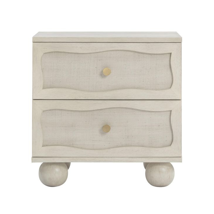 Grappa Whitewashed 2 Drawer Nightstand