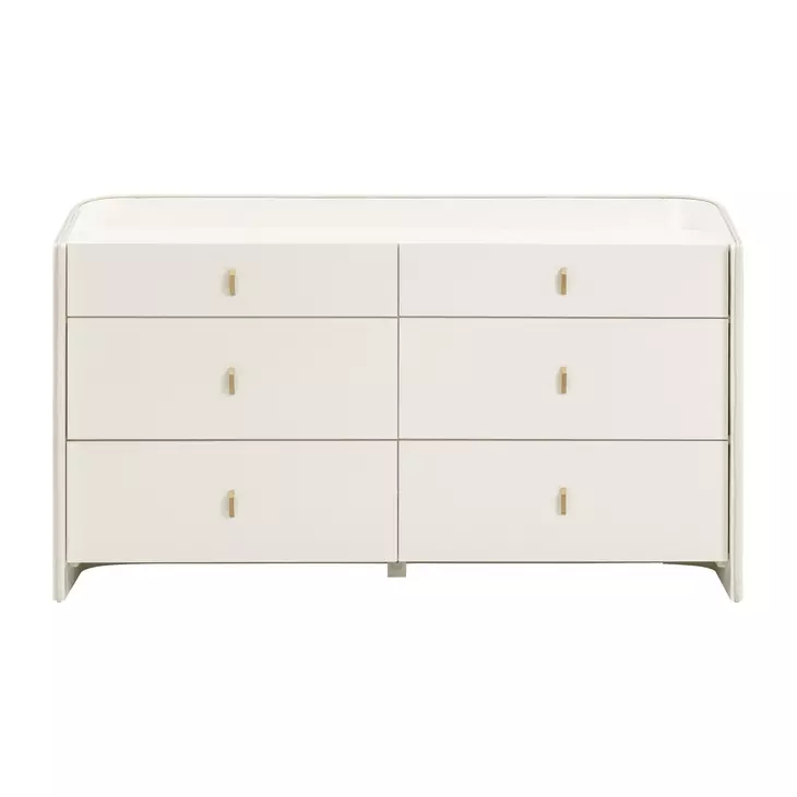cream dresser 6 drawer Collins cf-size-44r-38w paired with antique brass Time and Tru Women's Furniture dresser color:Blue, Black Brocade