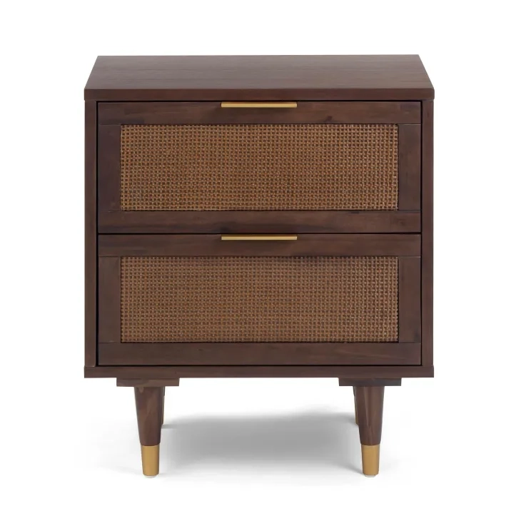 Sierra Dark Chocolate Brown 2 Drawer Nightstand
