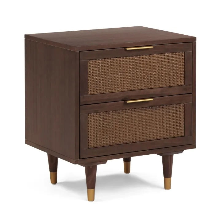 Sierra Dark Chocolate Brown 2 Drawer Nightstand