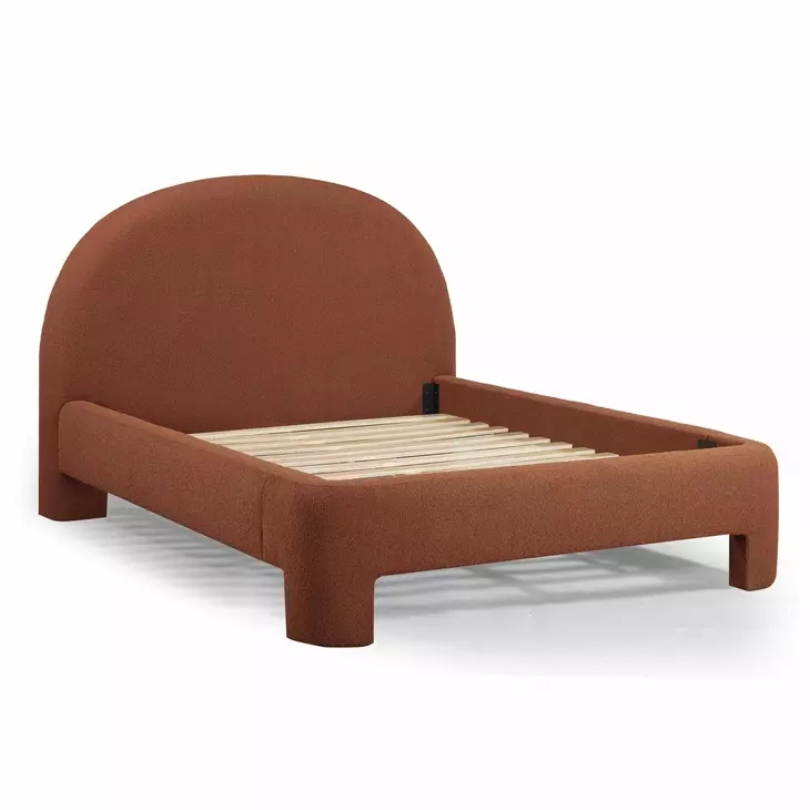 Orphea Autumn Red Performance Fabric Upholstered Panel Bedroom Set