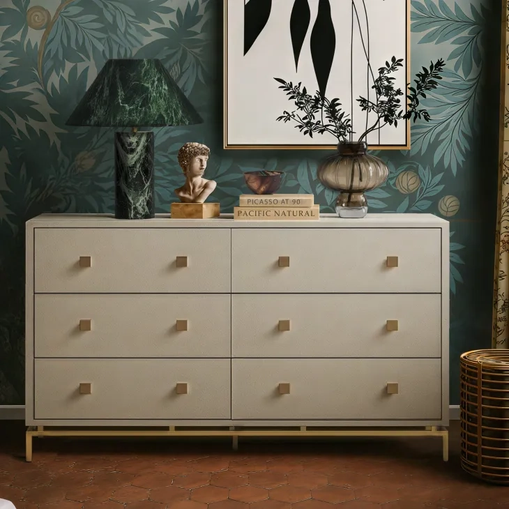 Pesce Cream 6 Drawer Dresser