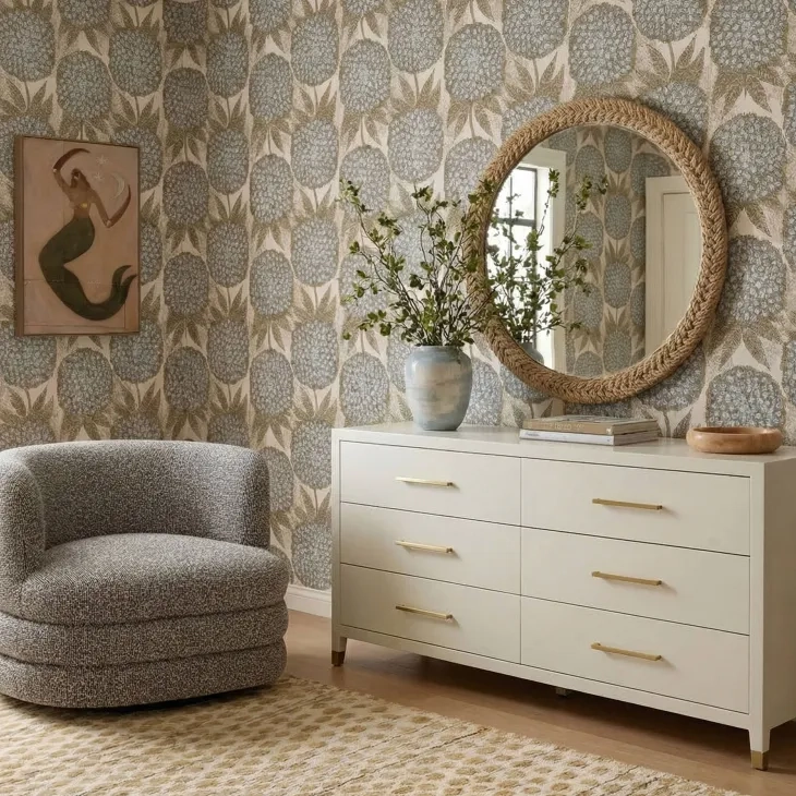 Dani Cream and Gold 6 Drawer Dresser