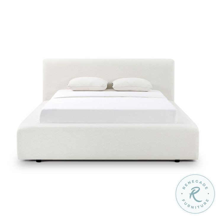 Meena Cream Upcycled Linen Upholstered Panel Storage Bedroom Set