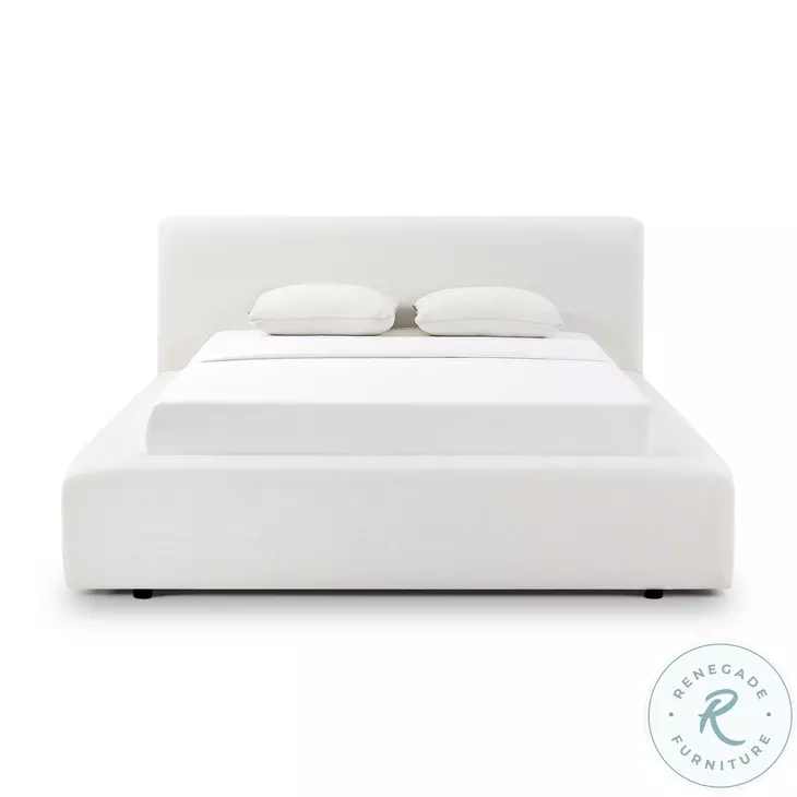 Meena Cream Upcycled Linen Upholstered Panel Storage Bedroom Set
