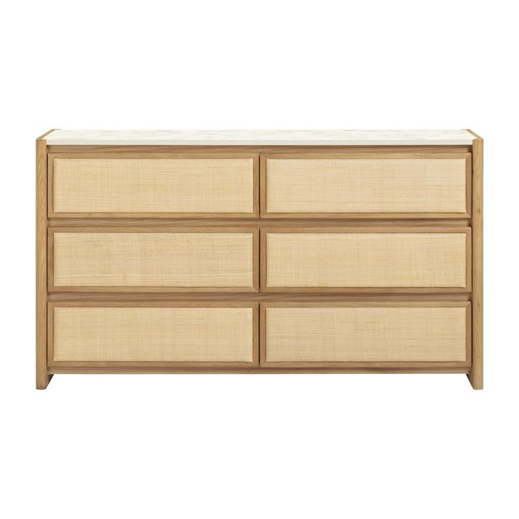 Paige Natural Oak 6 Drawer Dresser