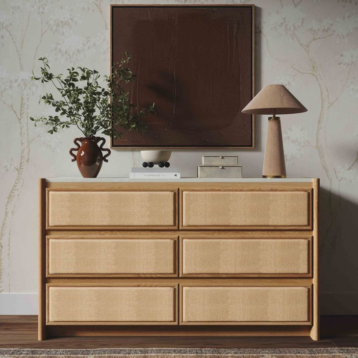 Paige Natural Oak 6 Drawer Dresser