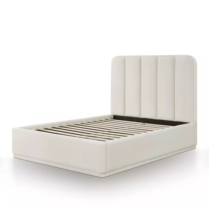 Parker Cream Performance Fabric Upholstered Panel Bedroom Set