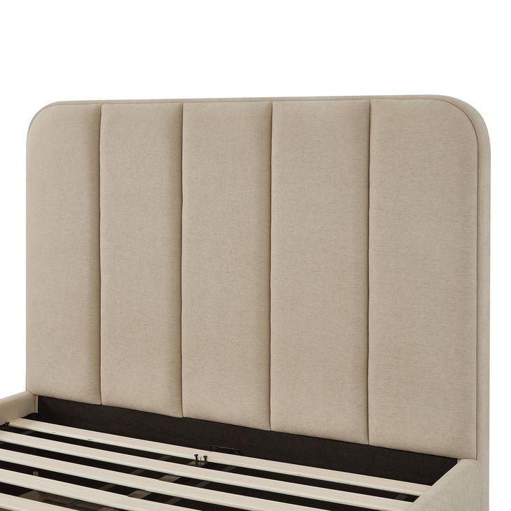 Parker Tan Performance Fabric Queen Upholstered Panel Bed