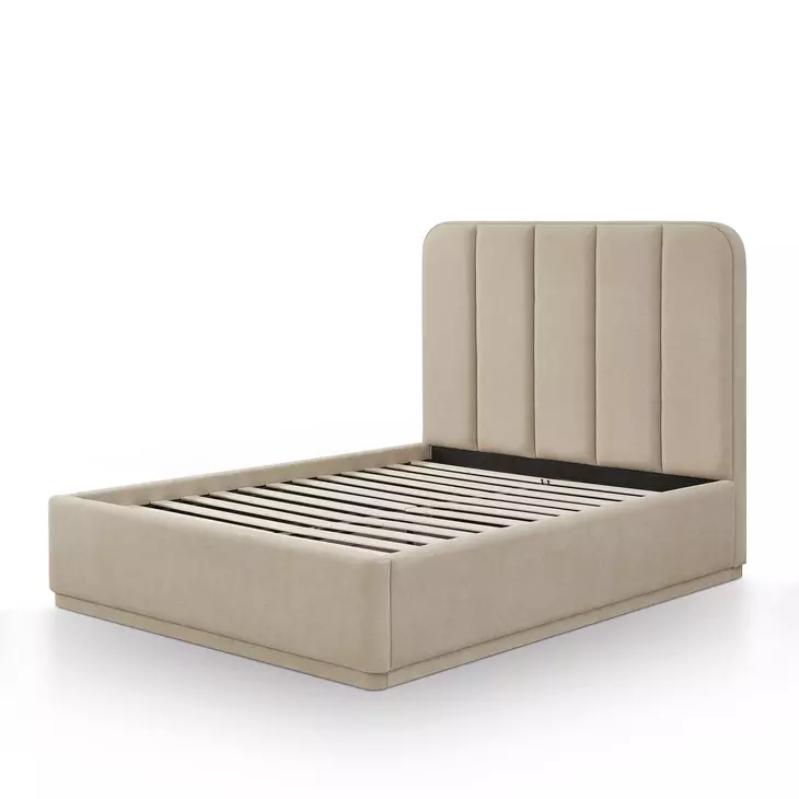 Parker Tan Performance Fabric Upholstered Panel Bedroom Set