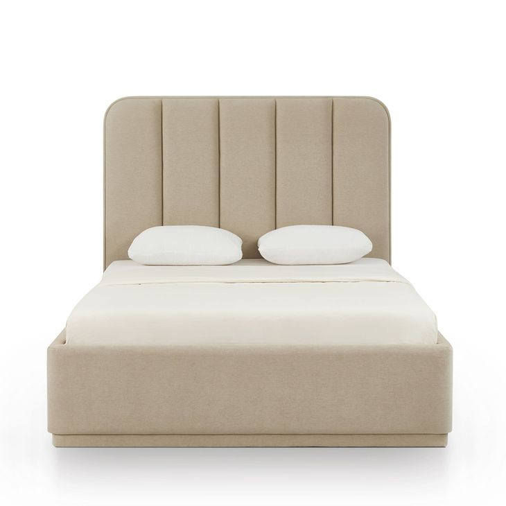 Parker Tan Performance Fabric Upholstered Panel Bedroom Set