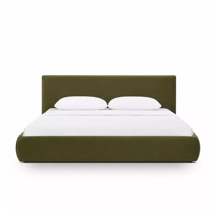 Isla Green Performance Velvet King Upholstered Panel Bed