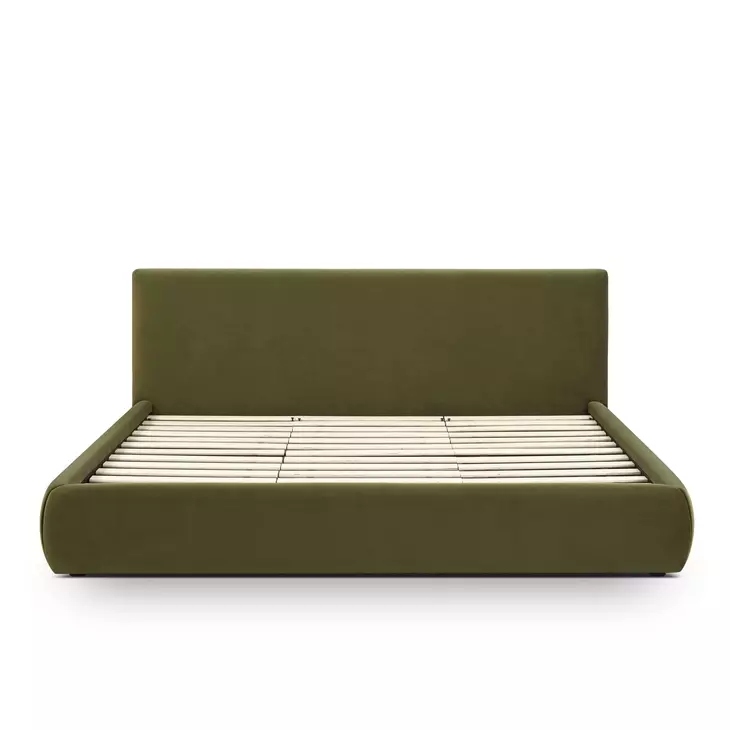 Isla Green Performance Velvet King Upholstered Panel Bed