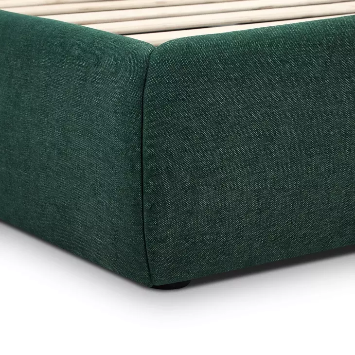 Isla Forest Green Performance Chenille Queen Upholstered Panel Bed