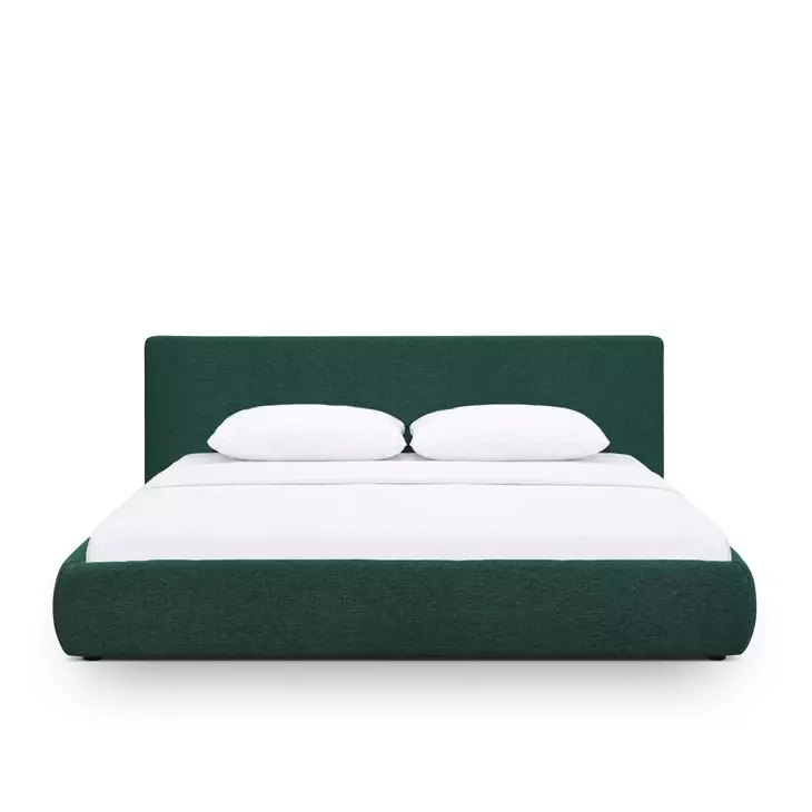 Isla Forest Green Performance Chenille King Upholstered Panel Bed