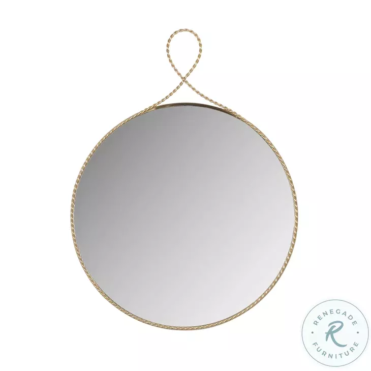 Ravina Braided Brass Round Wall Mirror