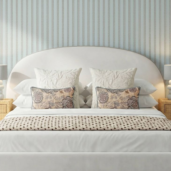 Tabitha Cream Square Embroidered Pillow