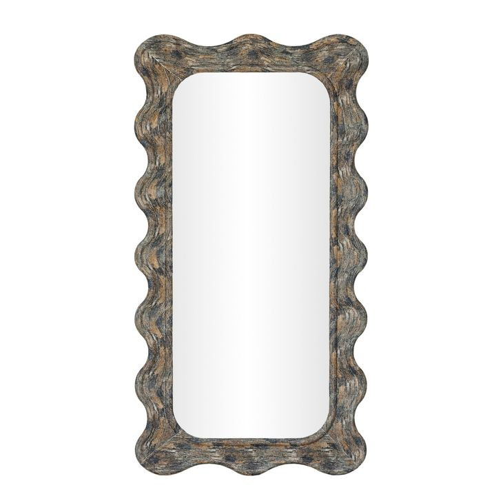 Charlene Watercolor Print Rectangular Squiggle Wall Mirror
