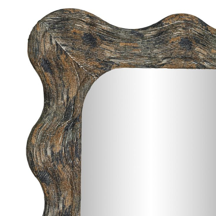 Charlene Watercolor Print Rectangular Squiggle Wall Mirror