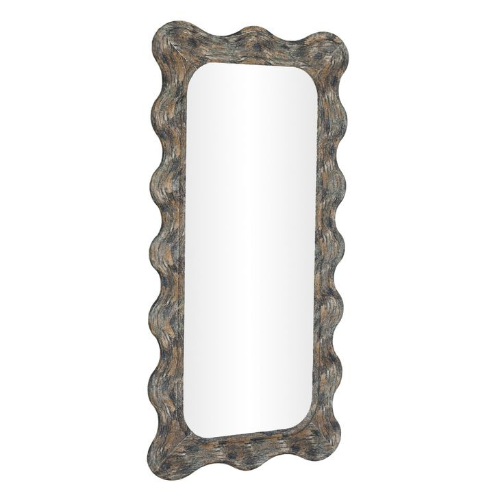 Charlene Watercolor Print Rectangular Squiggle Wall Mirror