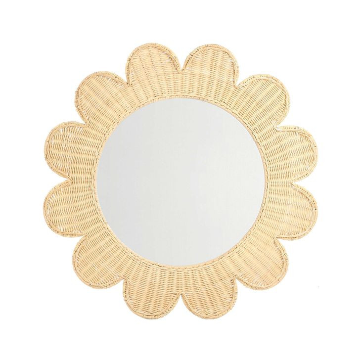 Coralie Natural Round Wall Mirror